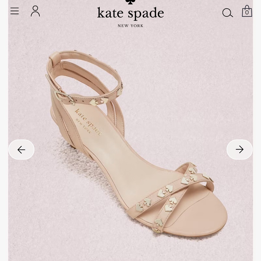 NIB Kate Spade Pale Vellum and Gold Sandals. Size 7.5 - Picture 3 of 4